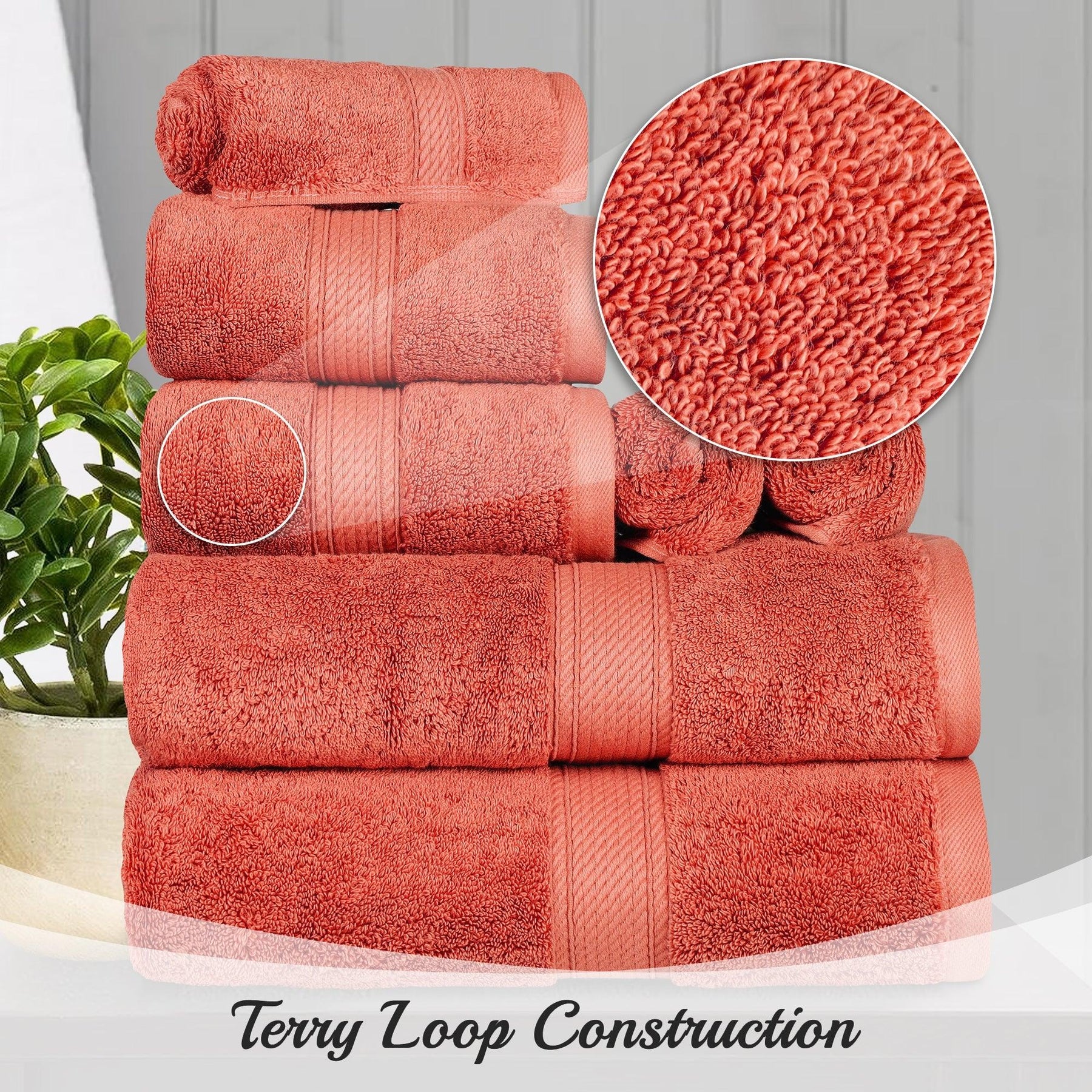 Egyptian Cotton Heavyweight 8 Piece Towel Set