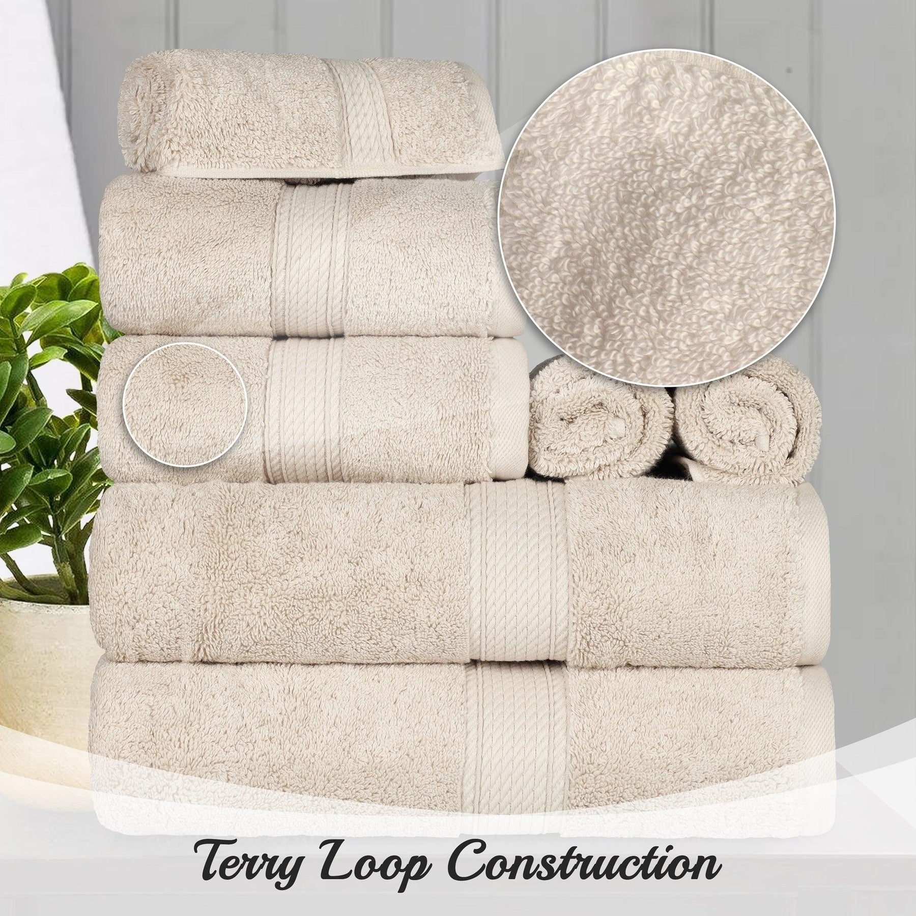 Egyptian Cotton Heavyweight 8 Piece Towel Set