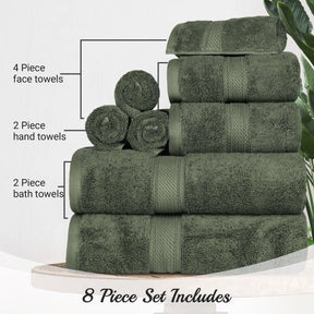 Egyptian Cotton Heavyweight 8 Piece Towel Set