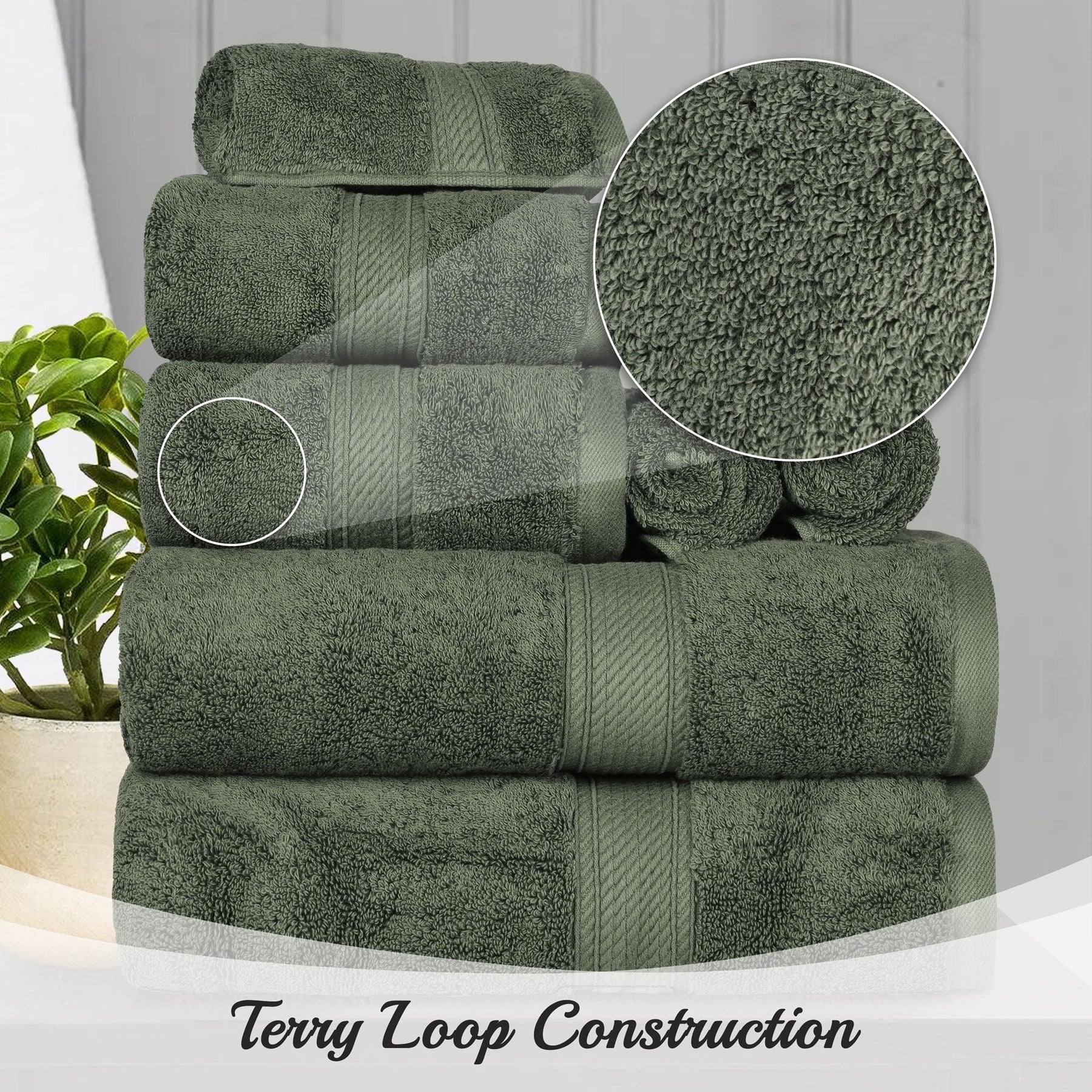 Egyptian Cotton Heavyweight 8 Piece Towel Set