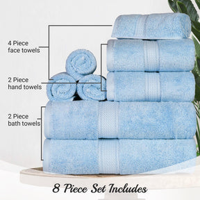Egyptian Cotton Heavyweight 8 Piece Towel Set