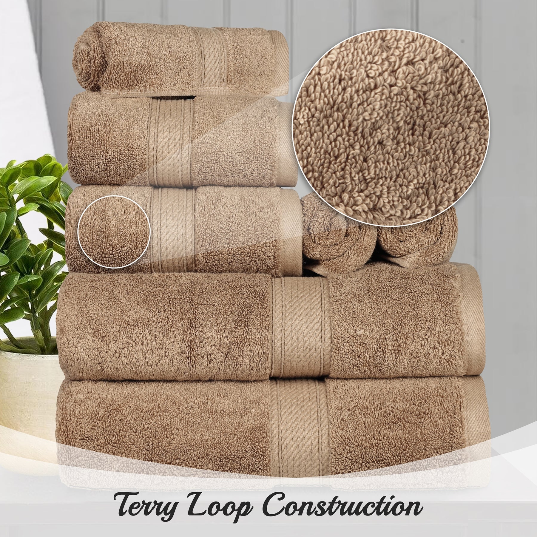 Egyptian Cotton Heavyweight 8 Piece Towel Set