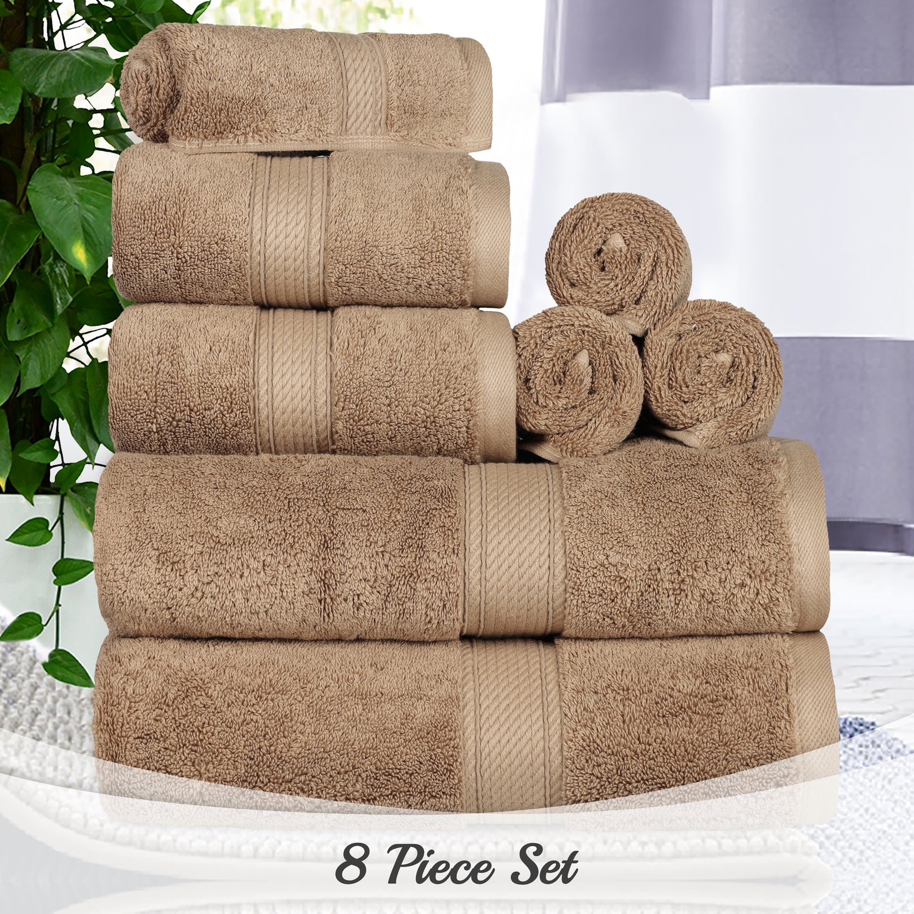 Egyptian Cotton Heavyweight 8 Piece Towel Set