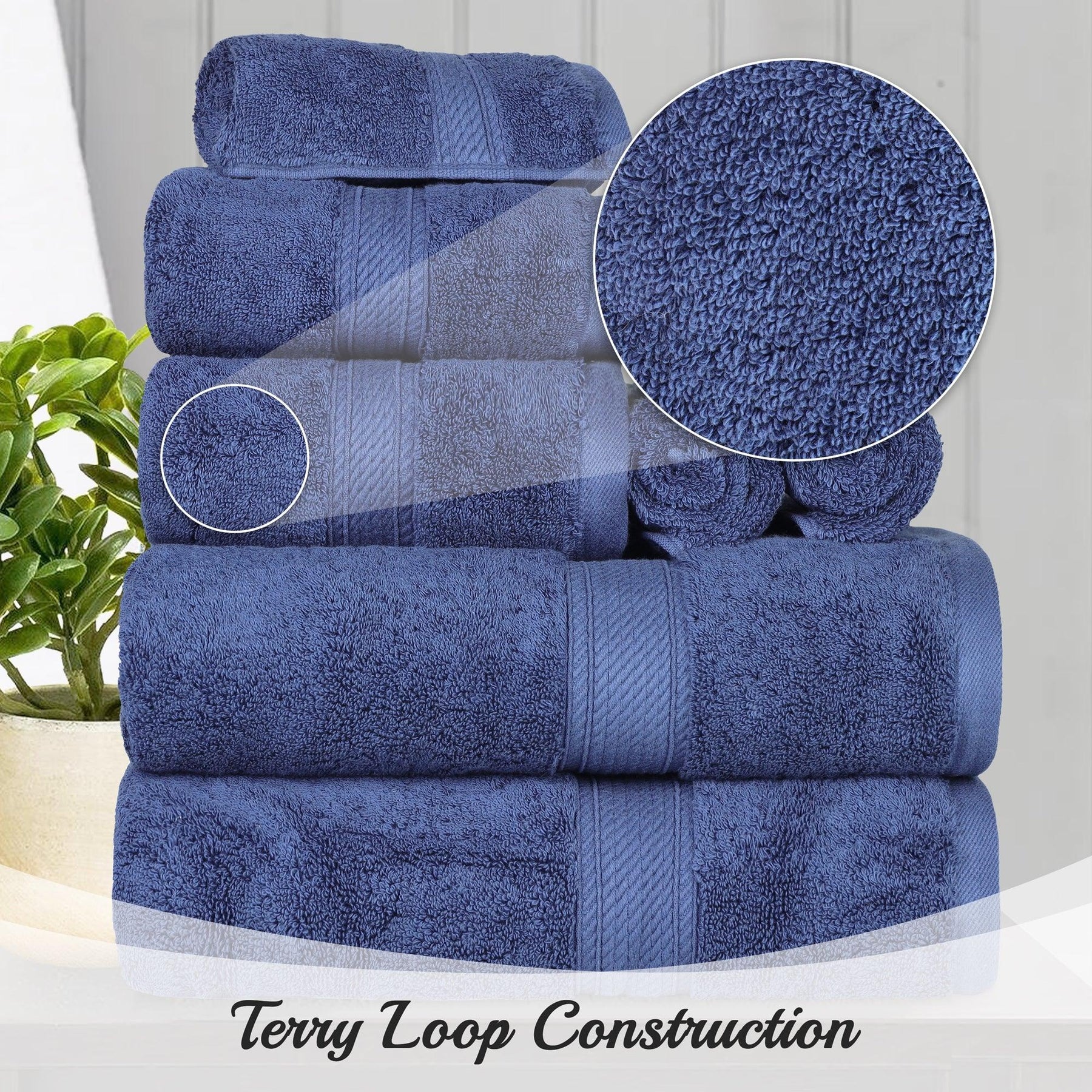 Egyptian Cotton Heavyweight 8 Piece Towel Set