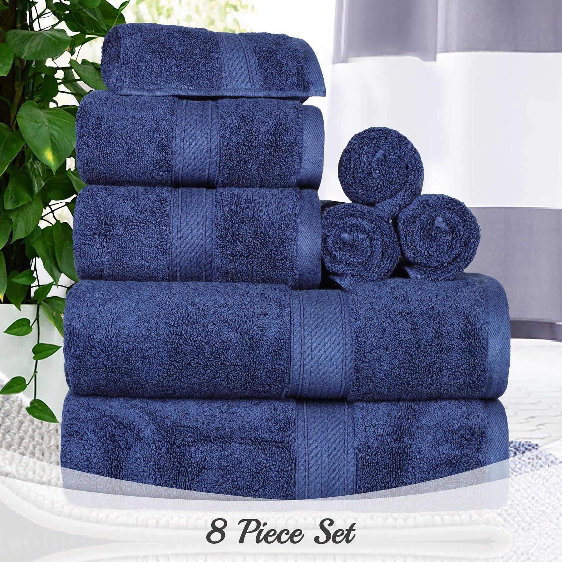 Egyptian Cotton Heavyweight 8 Piece Towel Set