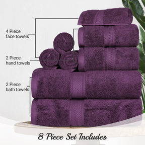 Egyptian Cotton Heavyweight 8 Piece Towel Set