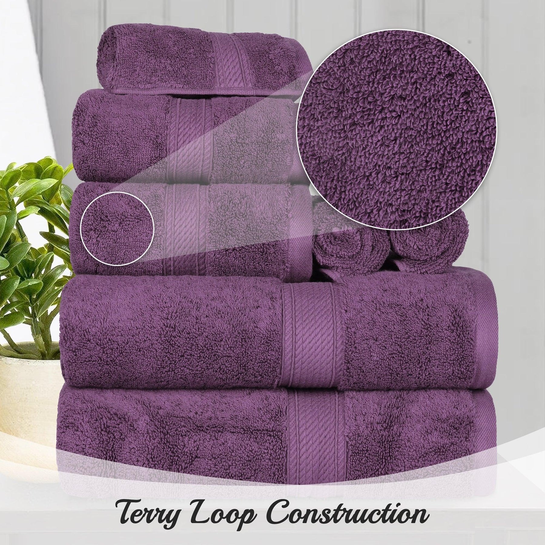 Egyptian Cotton Heavyweight 8 Piece Towel Set