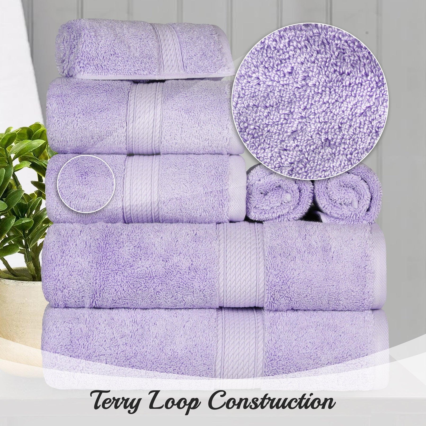 Egyptian Cotton Heavyweight 8 Piece Towel Set