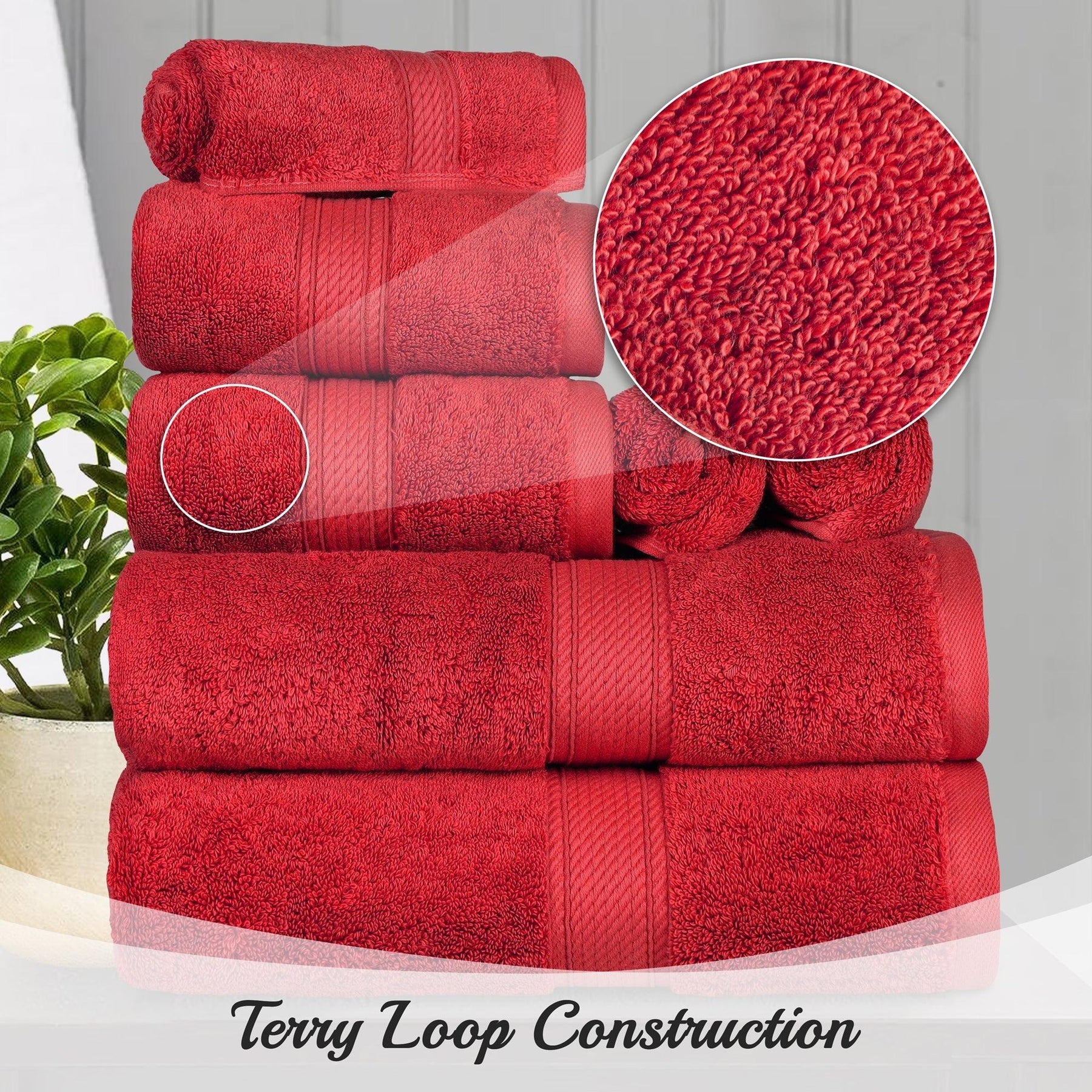 Egyptian Cotton Heavyweight 8 Piece Towel Set