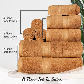 Egyptian Cotton Heavyweight 8 Piece Towel Set