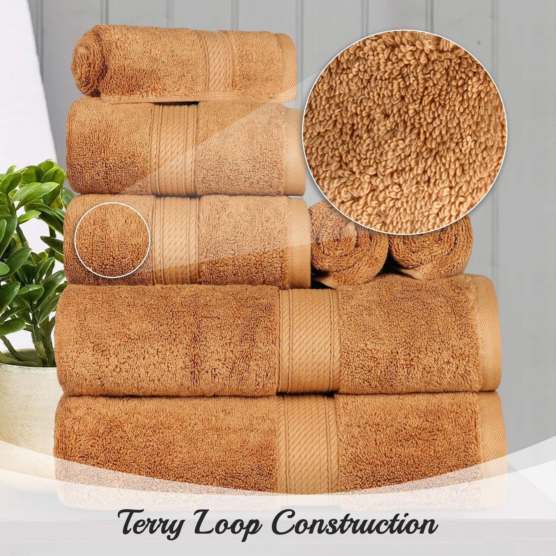 Egyptian Cotton Heavyweight 8 Piece Towel Set