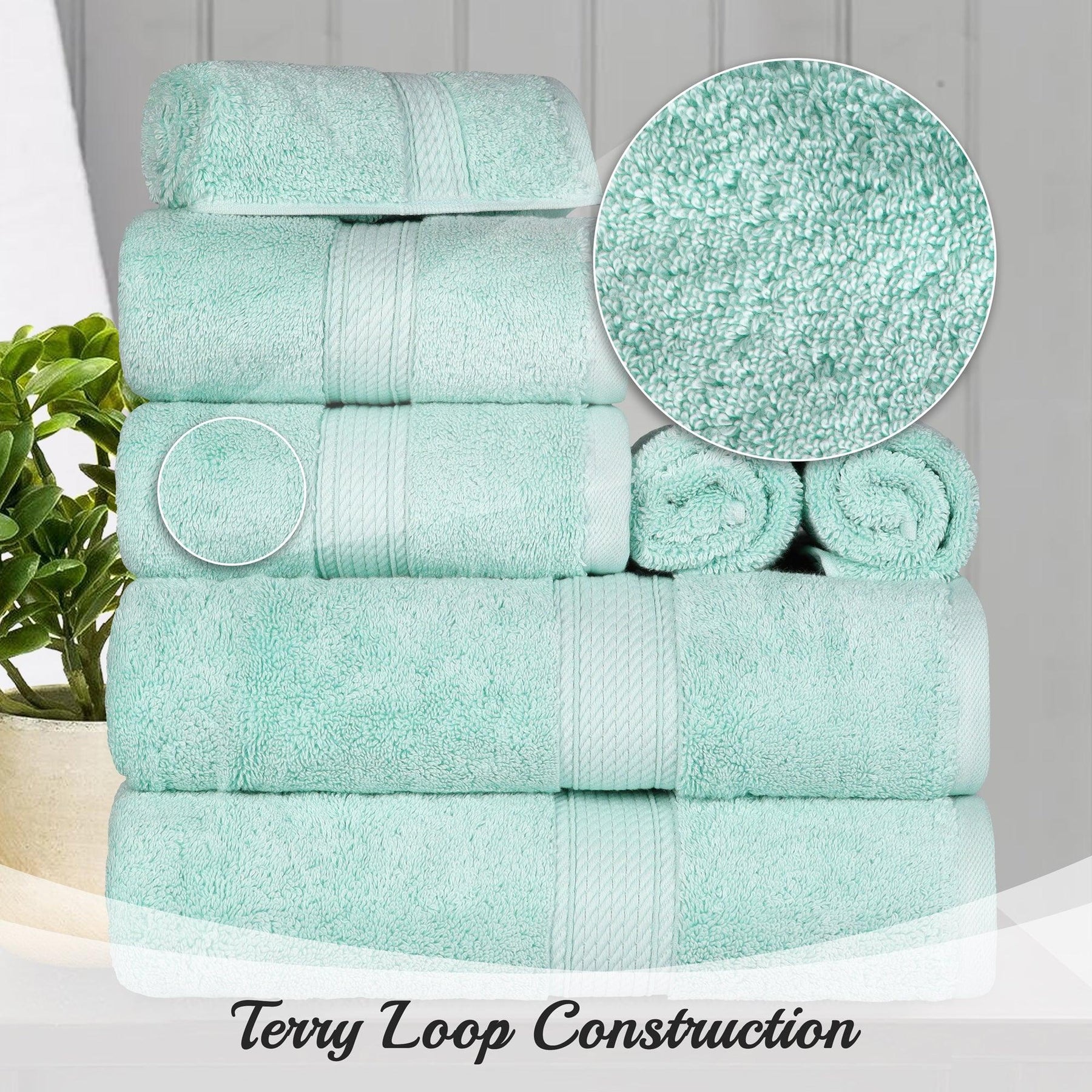 Egyptian Cotton Heavyweight 8 Piece Towel Set