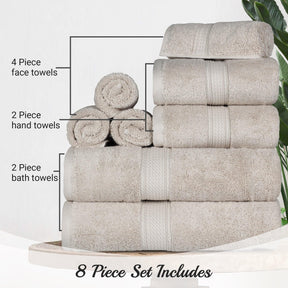 Egyptian Cotton Heavyweight 8 Piece Towel Set