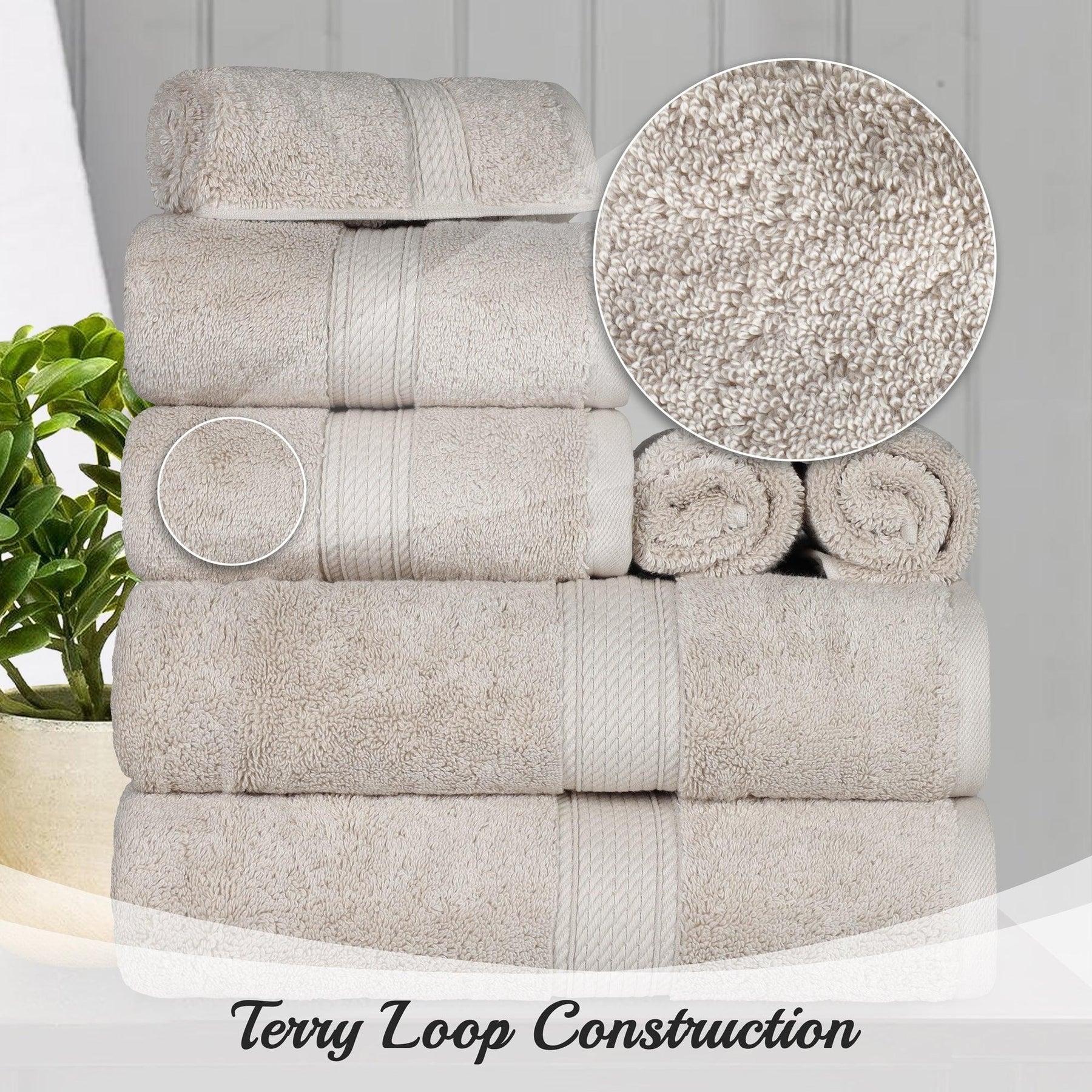 Egyptian Cotton Heavyweight 8 Piece Towel Set