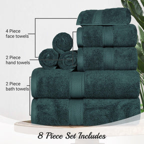 Egyptian Cotton Heavyweight 8 Piece Towel Set