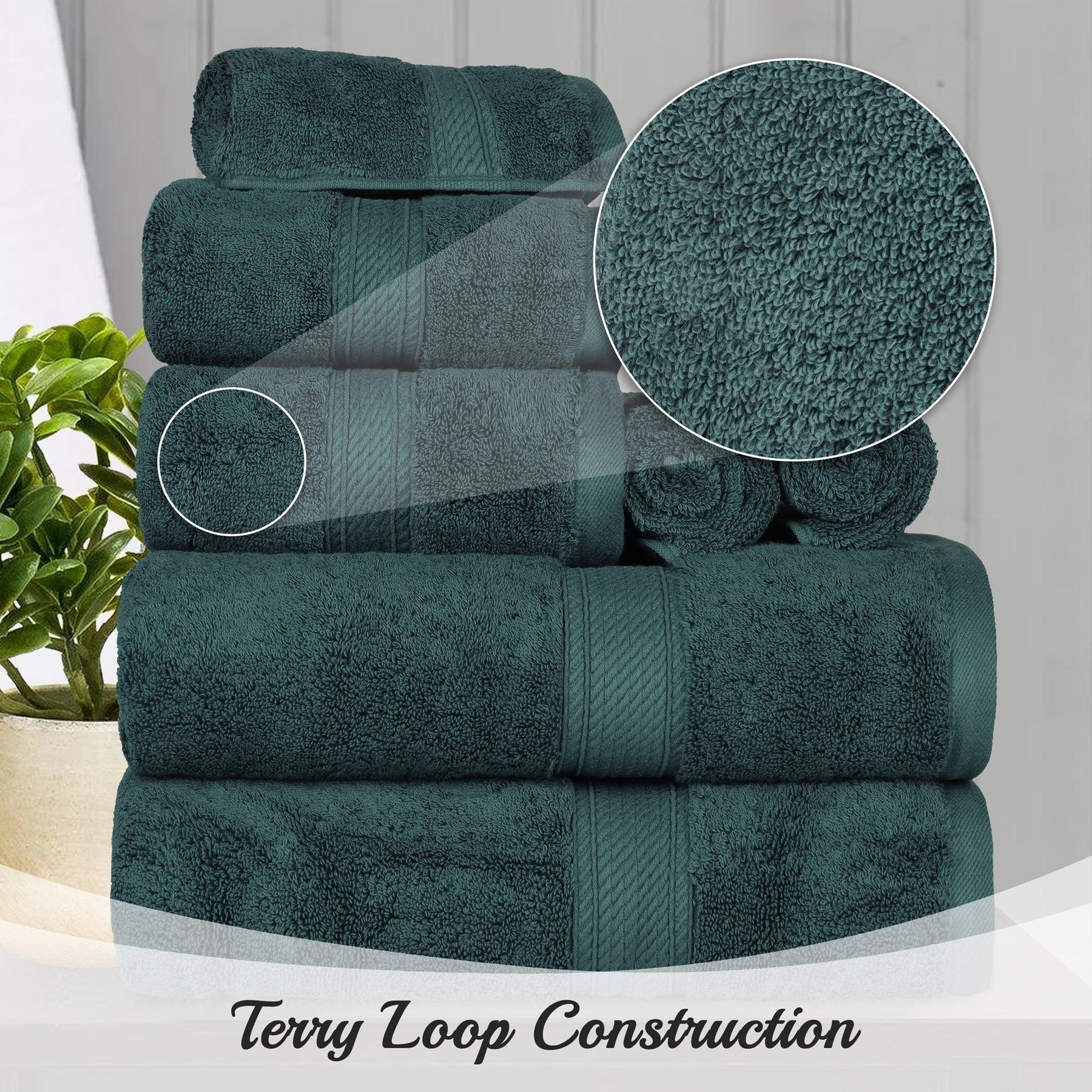 Egyptian Cotton Heavyweight 8 Piece Towel Set
