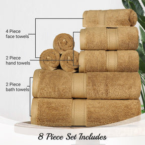 Egyptian Cotton Heavyweight 8 Piece Towel Set