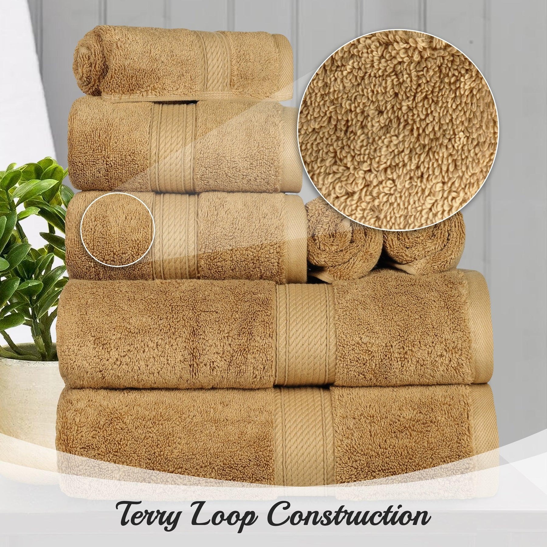 Egyptian Cotton Heavyweight 8 Piece Towel Set