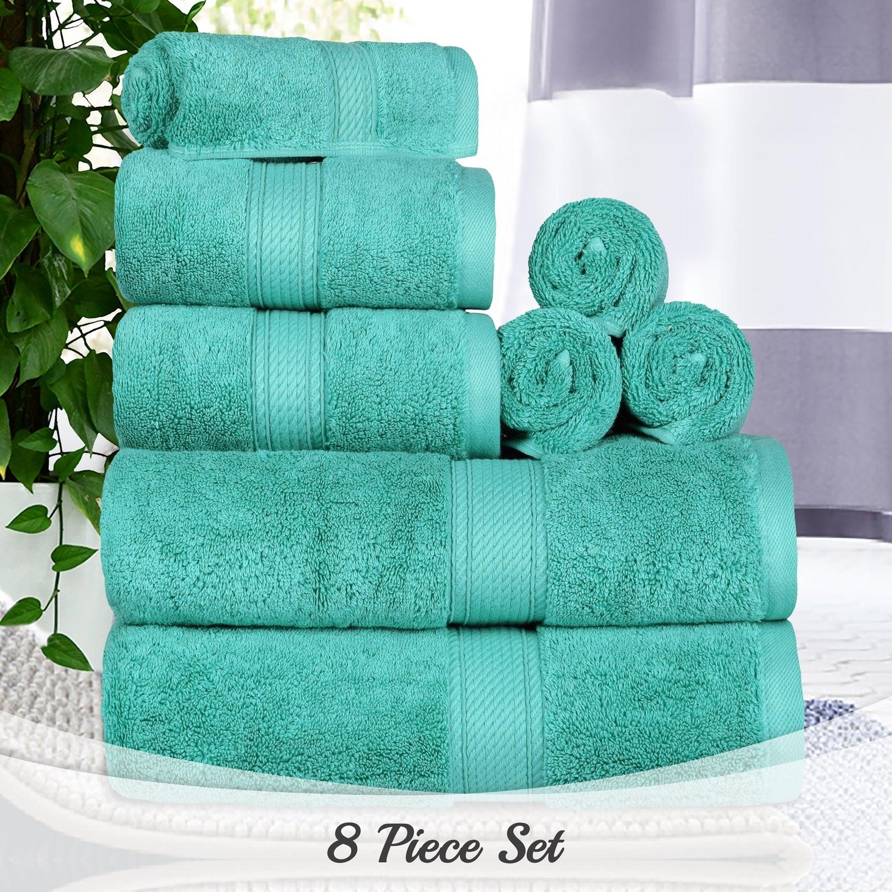 Egyptian Cotton Heavyweight 8 Piece Towel Set