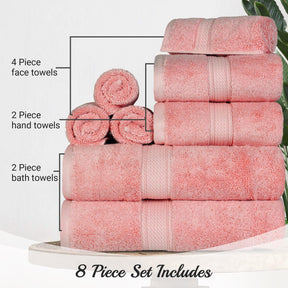 Egyptian Cotton Heavyweight 8 Piece Towel Set