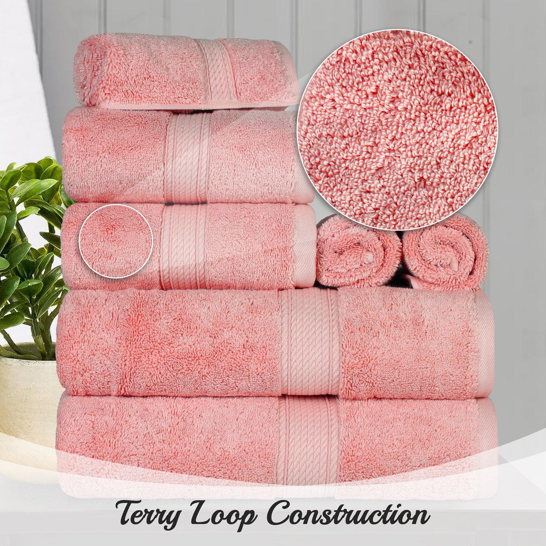 Egyptian Cotton Heavyweight 8 Piece Towel Set