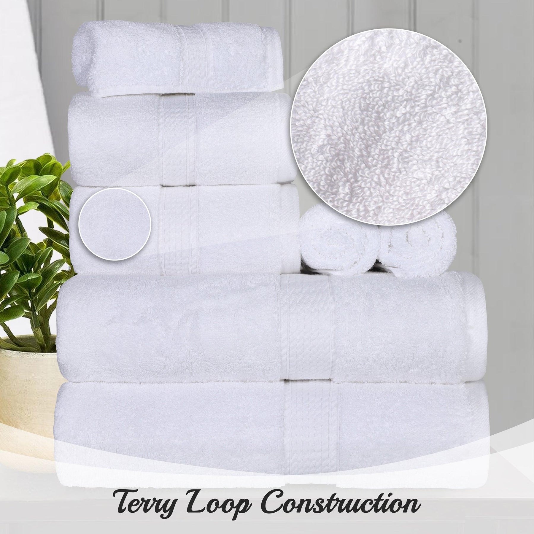 Egyptian Cotton Heavyweight 8 Piece Towel Set