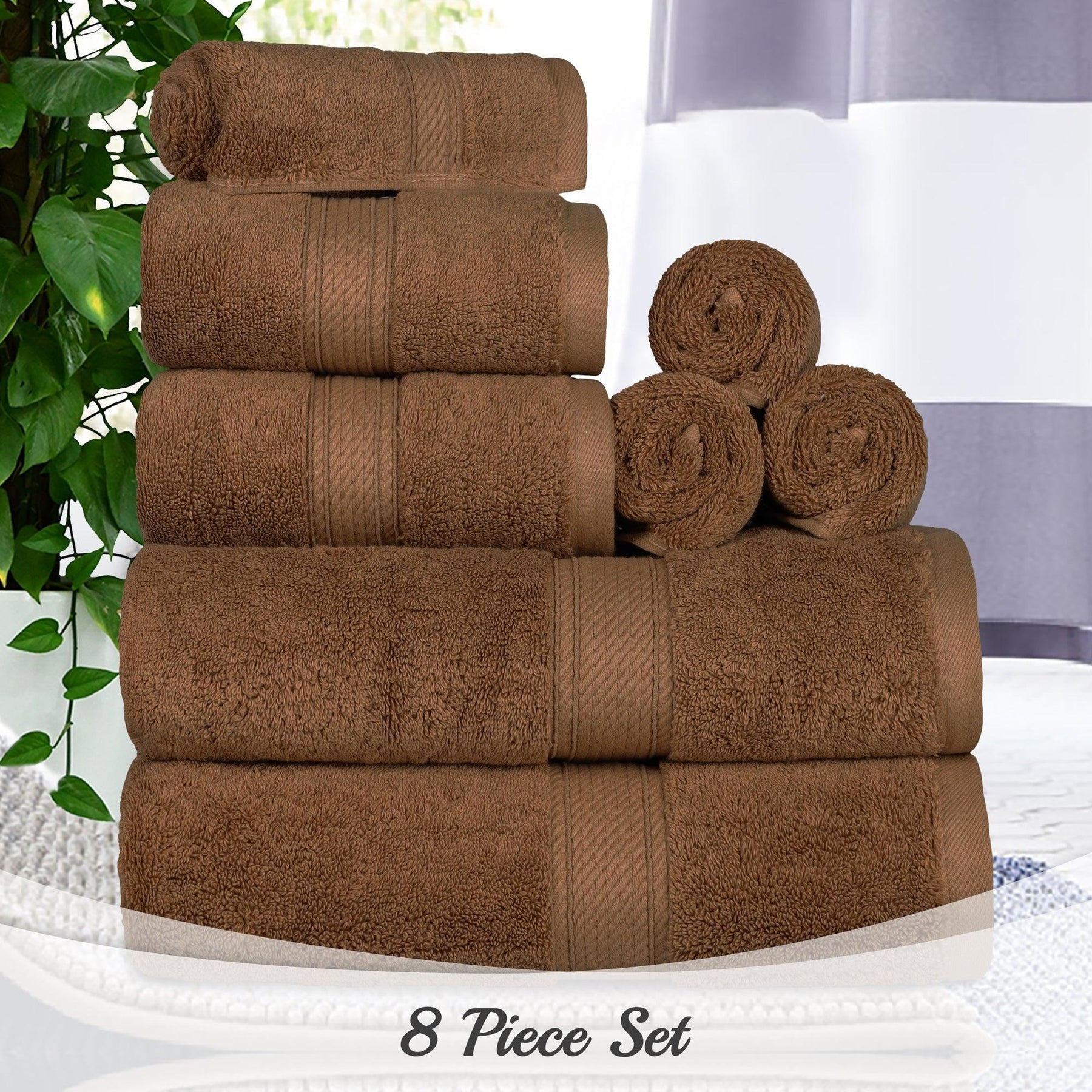 Egyptian Cotton Heavyweight 8 Piece Towel Set