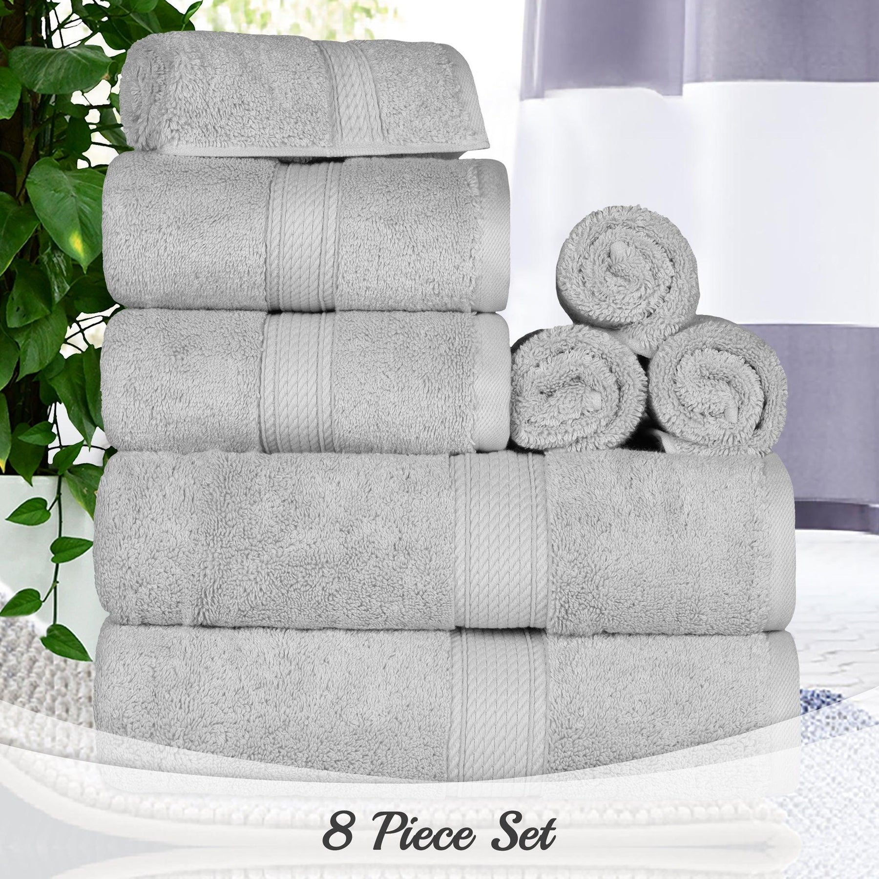 Egyptian Cotton Heavyweight 8 Piece Towel Set