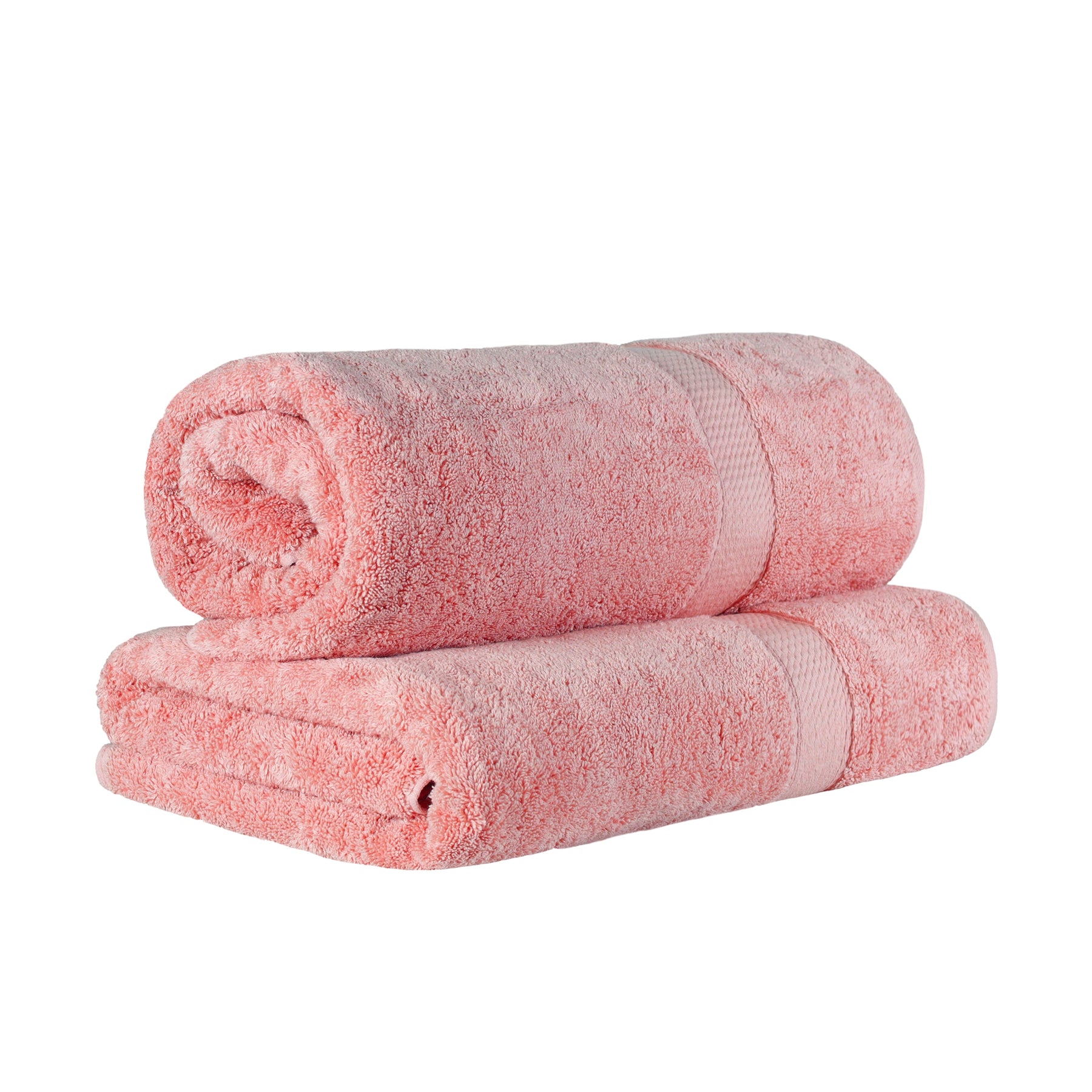 Egyptian Cotton Highly Absorbent 2 Piece Ultra-Plush Solid Bath Sheet Set - Tea Rose