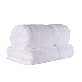 Egyptian Cotton Highly Absorbent 2 Piece Ultra-Plush Solid Bath Sheet Set - White