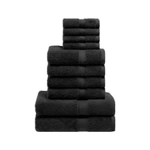 Egyptian Cotton Heavyweight 10 Piece Bath Towel Set - Black