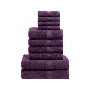 Egyptian Cotton Heavyweight 10 Piece Bath Towel Set - Plum