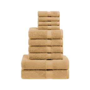 Egyptian Cotton Heavyweight 10 Piece Bath Towel Set - Toast
