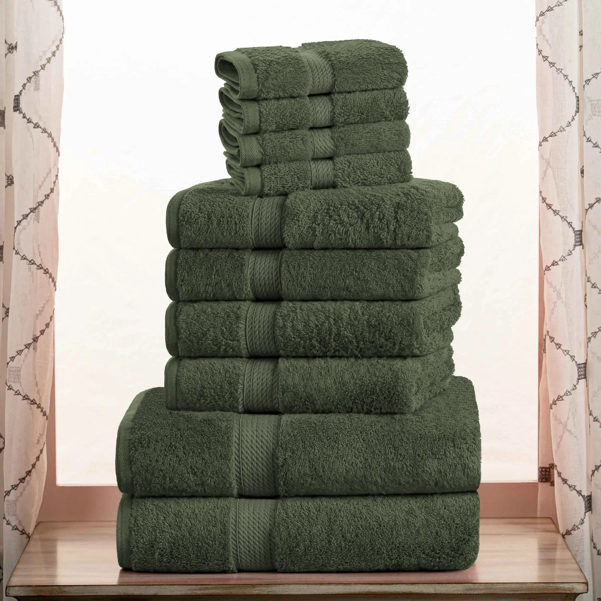 10-Piece Egyptian Cotton Plush Towel Set - Madison