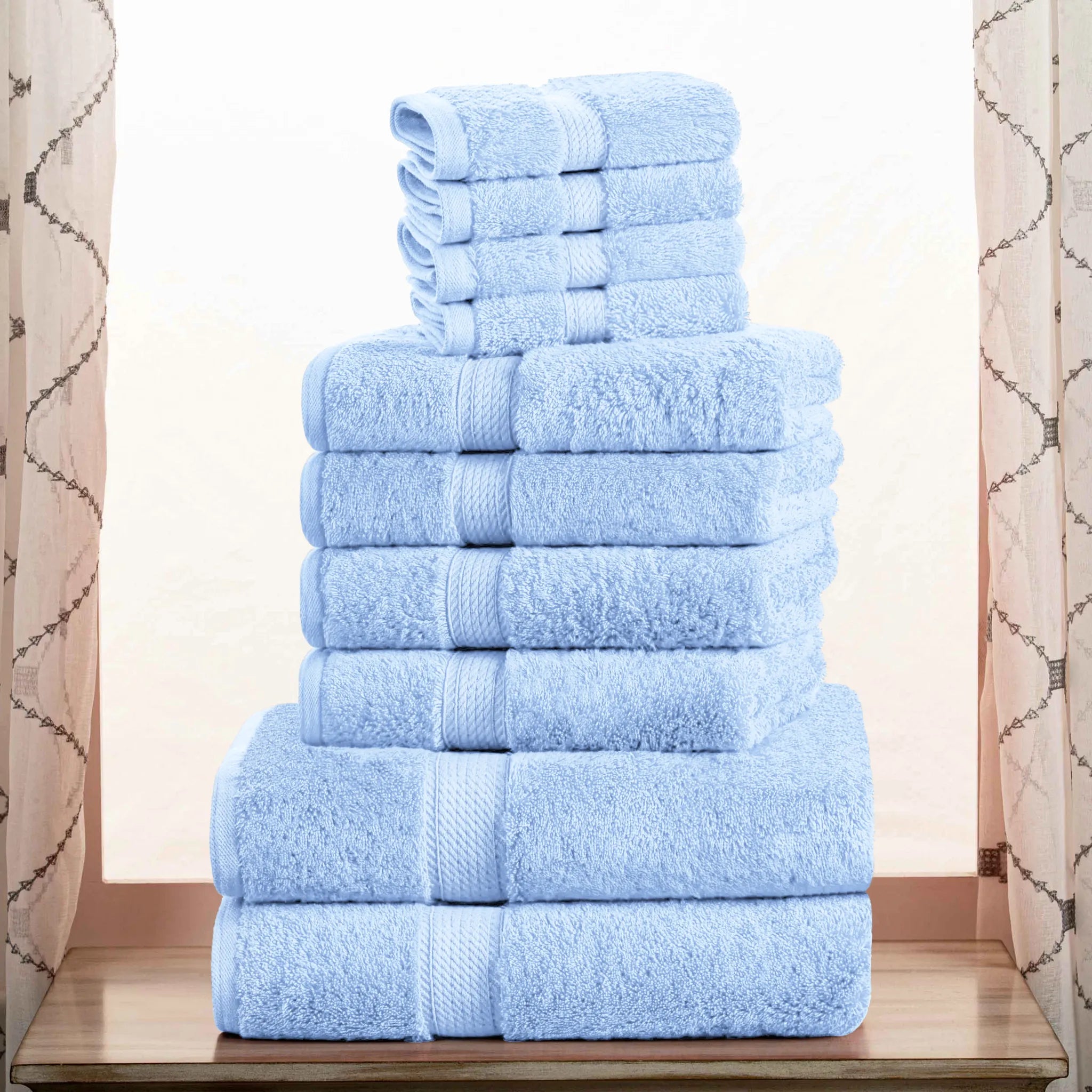 10-Piece Egyptian Cotton Plush Towel Set - Madison