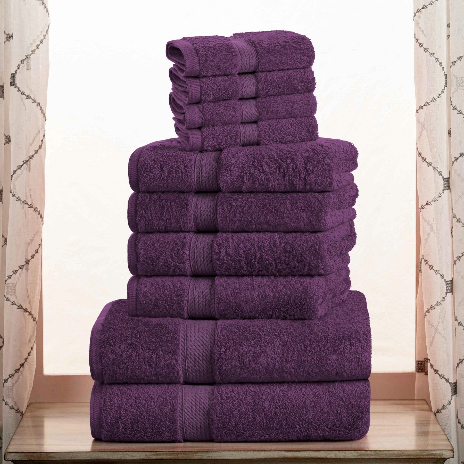 Plum towel outlet set