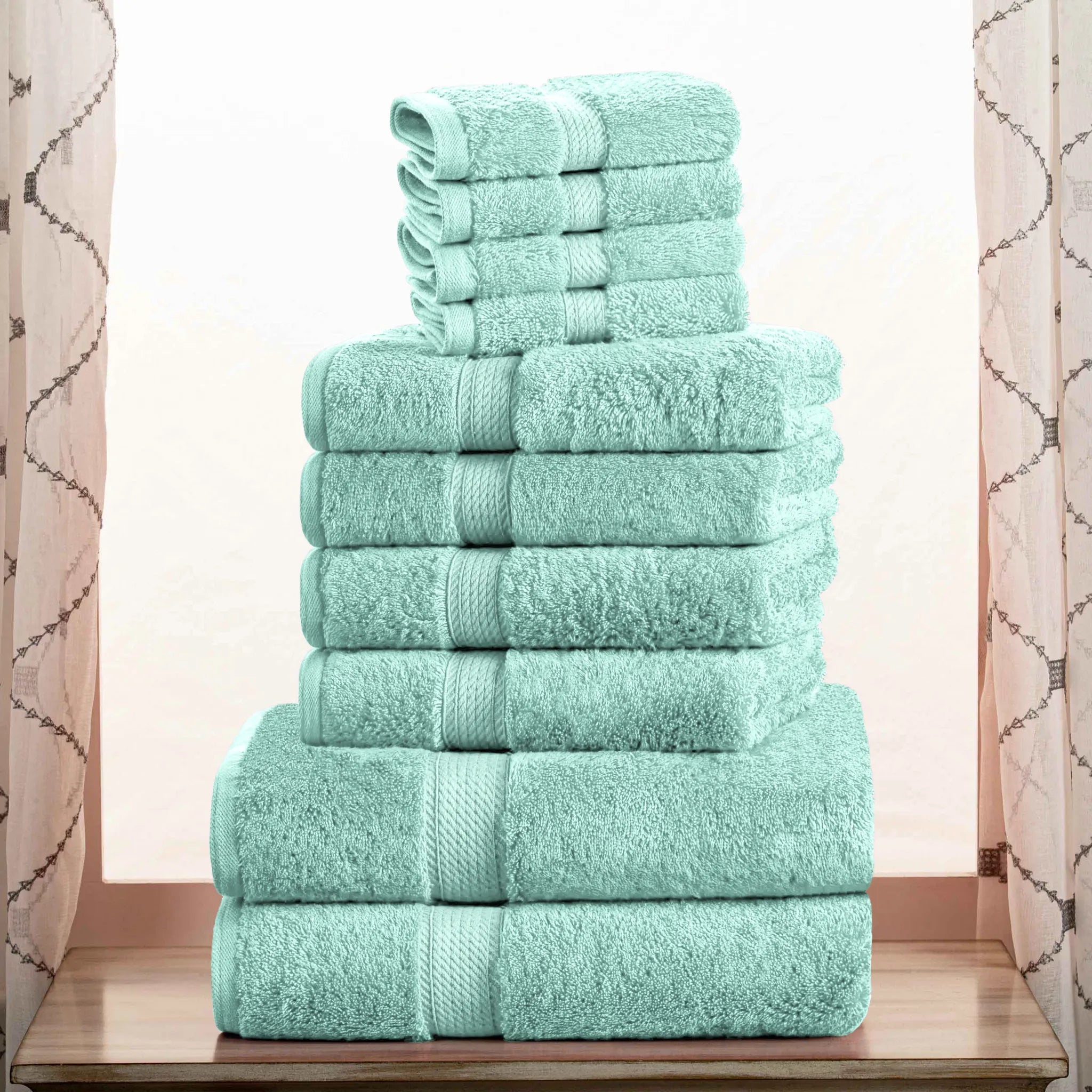 10-Piece Egyptian Cotton Plush Towel Set - Madison