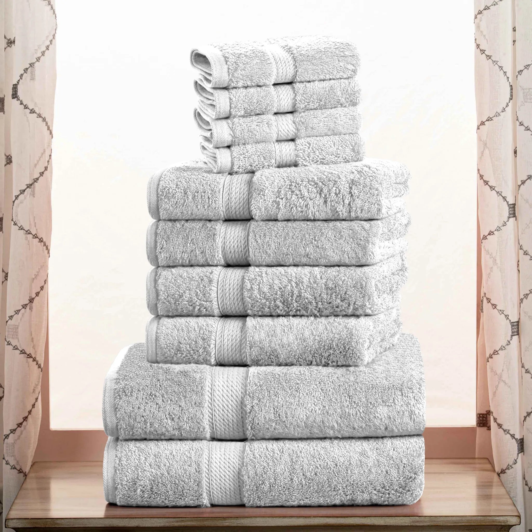 10-Piece Egyptian Cotton Plush Towel Set - Madison