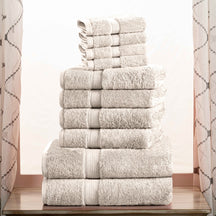 Egyptian Cotton Heavyweight 10 Piece Bath Towel Set - Stone