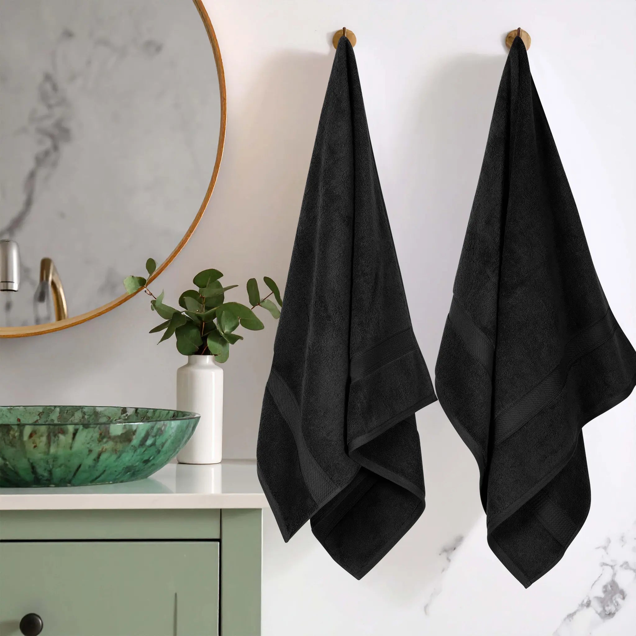Madison Egyptian Cotton Plush Thick Absorbent Bath Towel Set of 2