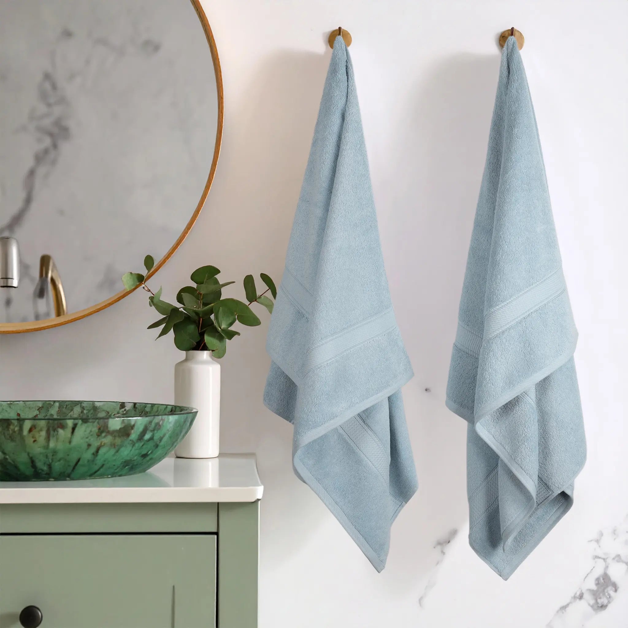 Madison Egyptian Cotton Plush Thick Absorbent Bath Towel Set of 2