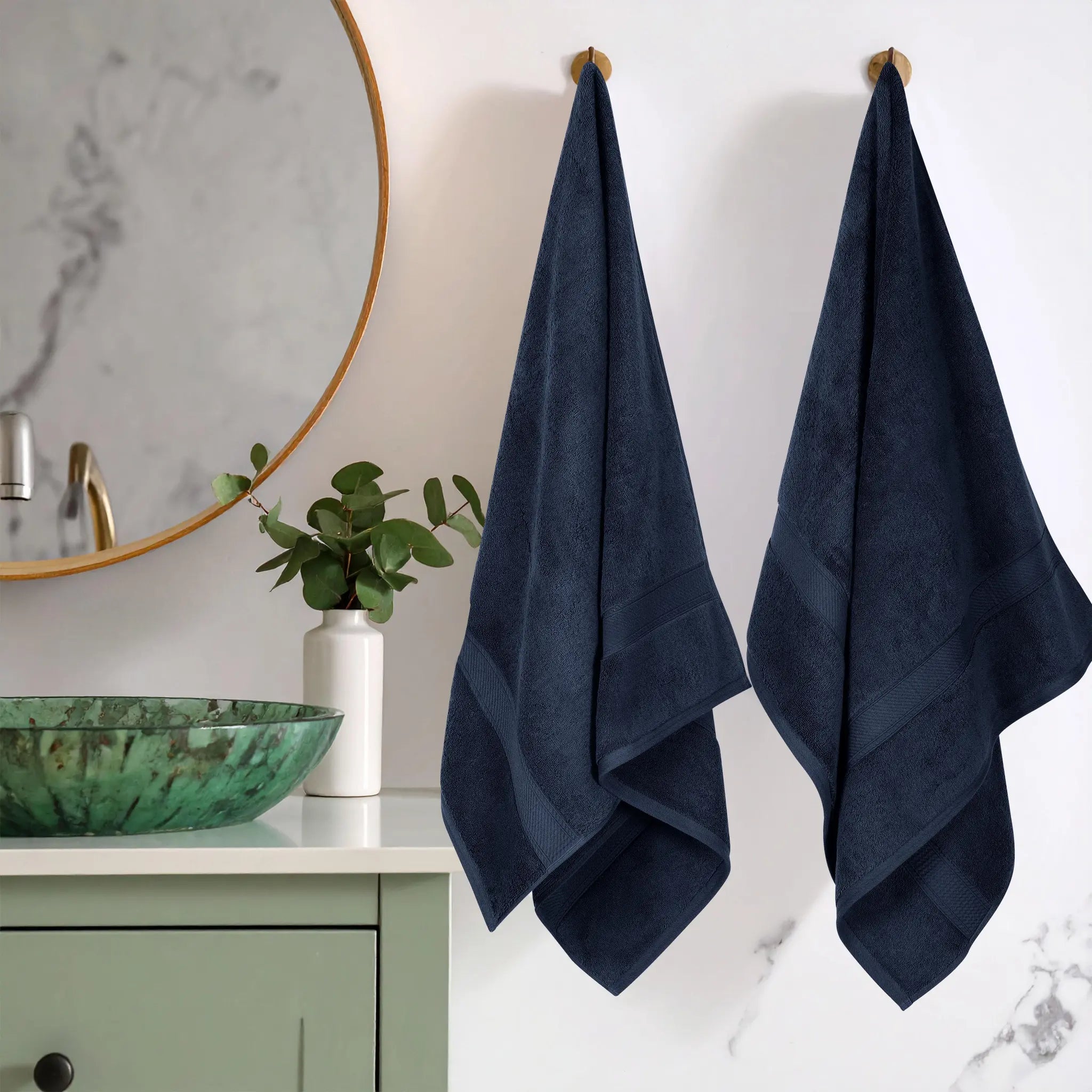 Madison Egyptian Cotton Plush Thick Absorbent Bath Towel Set of 2