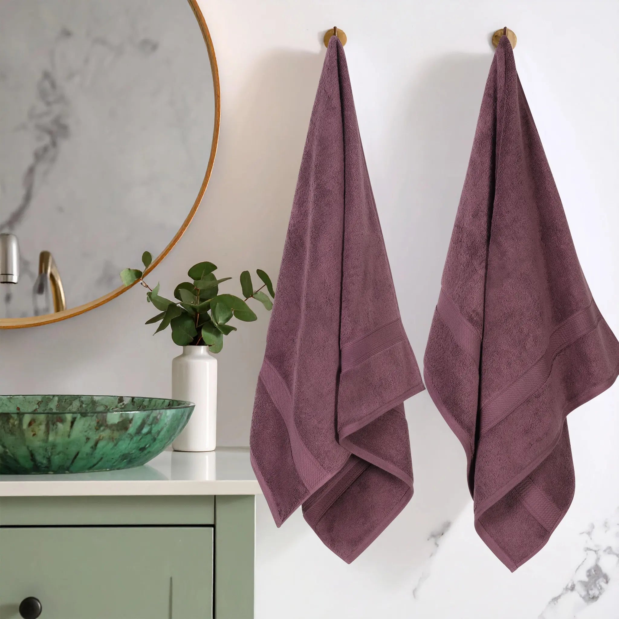 Madison Egyptian Cotton Plush Thick Absorbent Bath Towel Set of 2