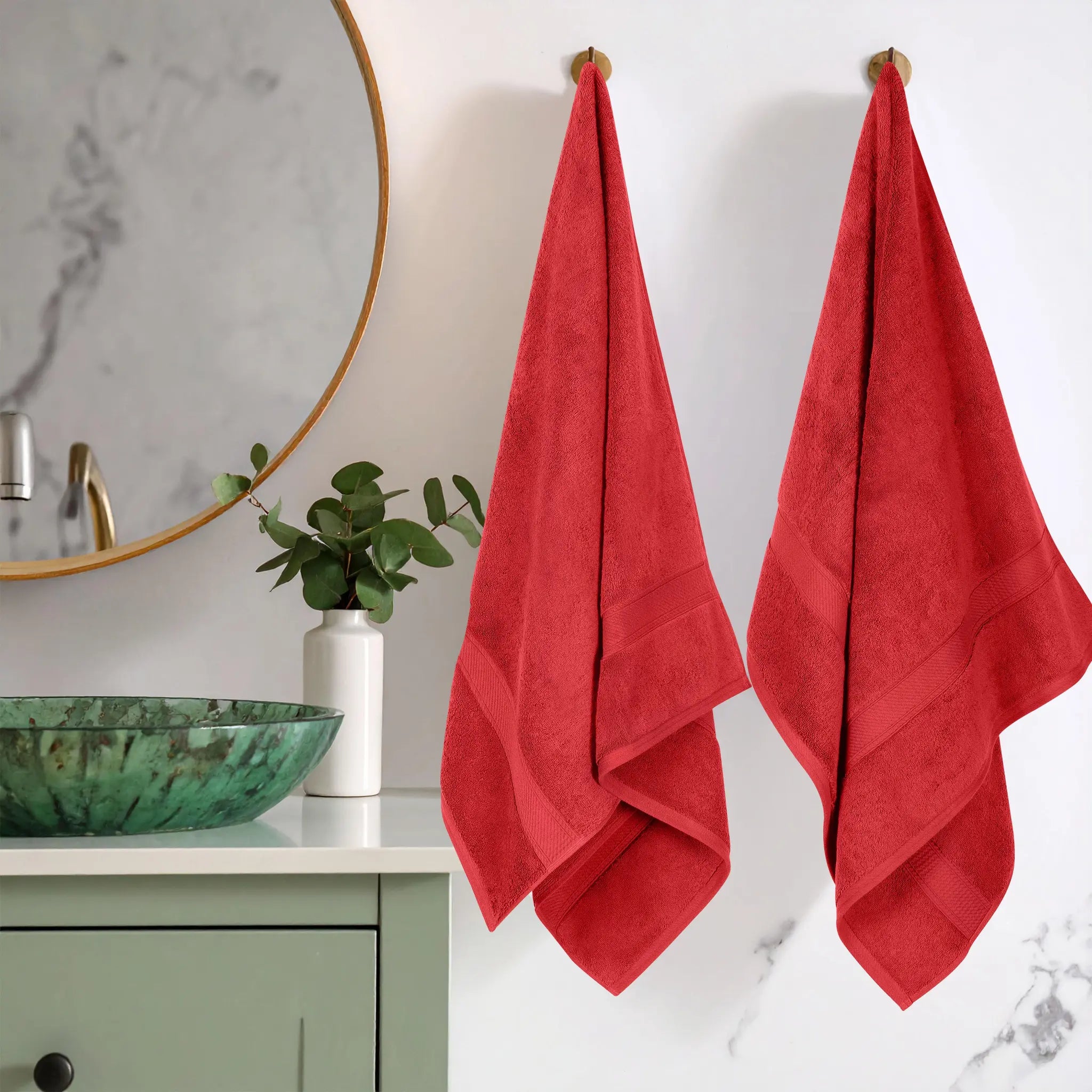 Madison Egyptian Cotton Plush Thick Absorbent Bath Towel Set of 2