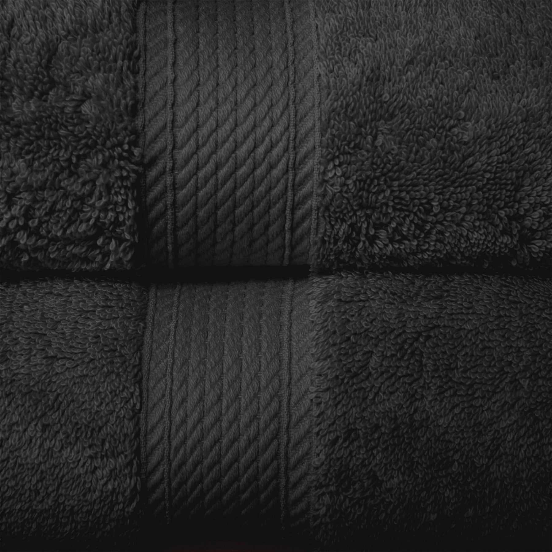 Superior Egyptian Cotton Heavyweight 6 Piece Bath Towel Set - Black