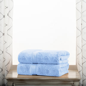 Egyptian Cotton Heavyweight 2 Piece Bath Towel Set - Light Blue