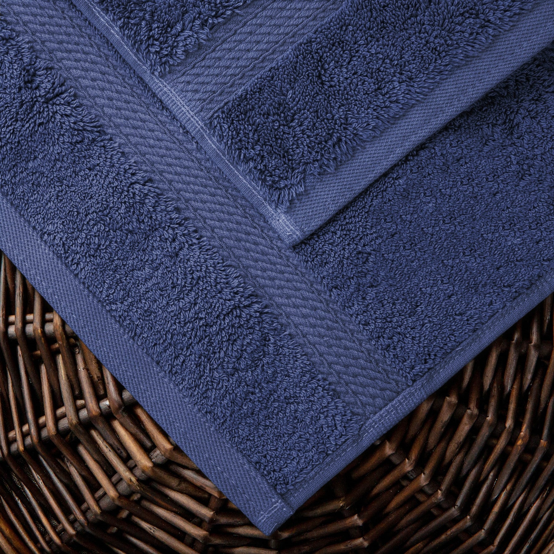 Egyptian Cotton Heavyweight 10 Piece Bath Towel Set - Navy Blue