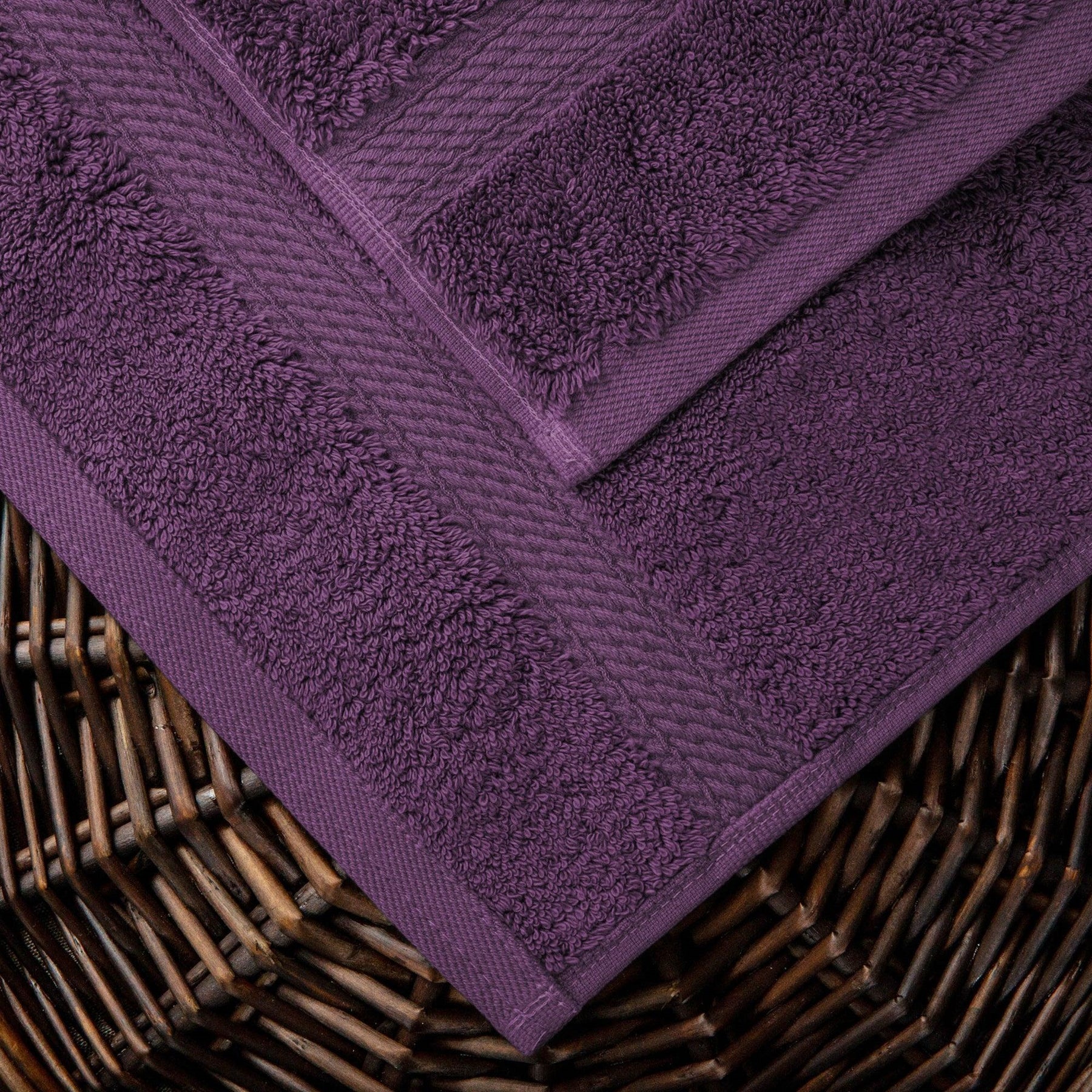 Egyptian Cotton Heavyweight 10 Piece Bath Towel Set - Plum