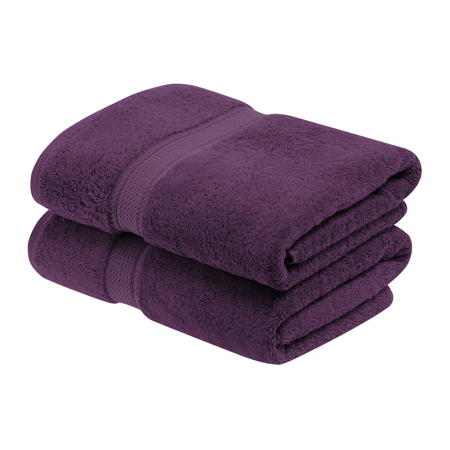 Egyptian Cotton Heavyweight 2 Piece Bath Towel Set - Plum