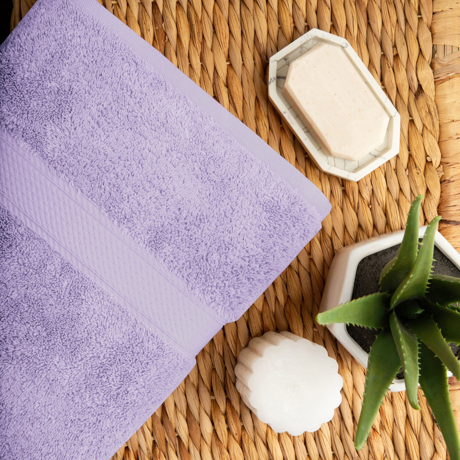 Egyptian Cotton Heavyweight 10 Piece Bath Towel Set - Purple